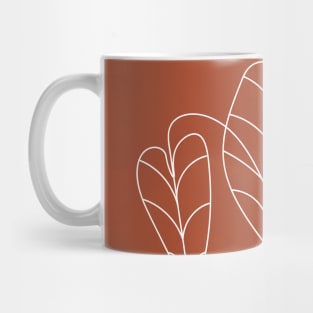 Boho, Terracotta, Line Art, Botanical Mug